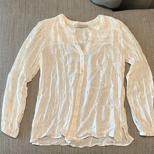 LOFT Ivory Textured Blouse